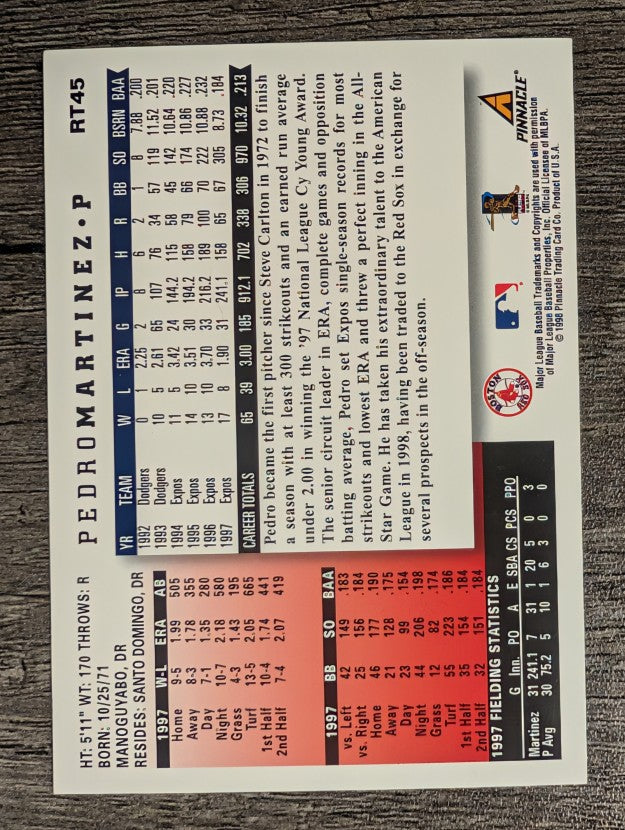 1998 Score Rookie Traded #45 Pedro Martinez