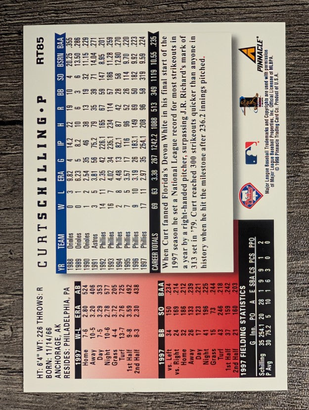 1998 Score Rookie Traded #85 Curt Schilling