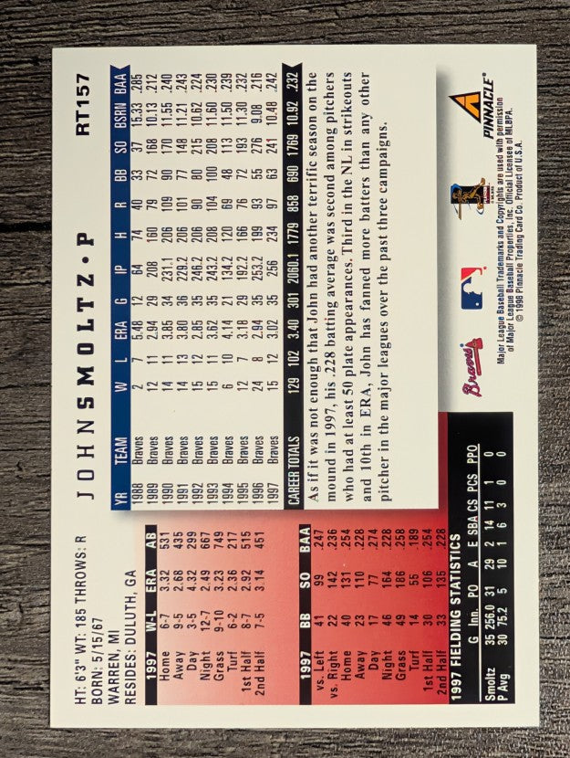 1998 Score Rookie Traded #157 John Smoltz