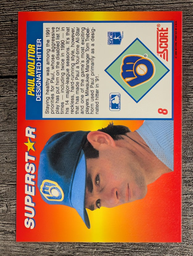 1992 Score 100 Superstars #8 Paul Molitor
