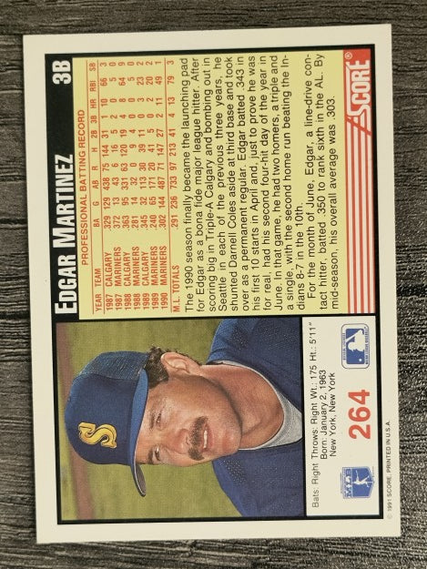 1991 Score #264 Edgar Martinez