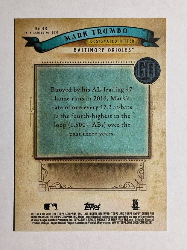 2019 Topps Gypsy Queen #60 Mark Trumbo