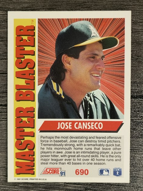 1991 Score #690 Jose Canseco MB
