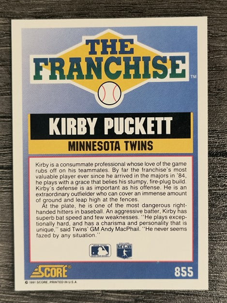 1991 Score #855 Kirby Puckett FRAN