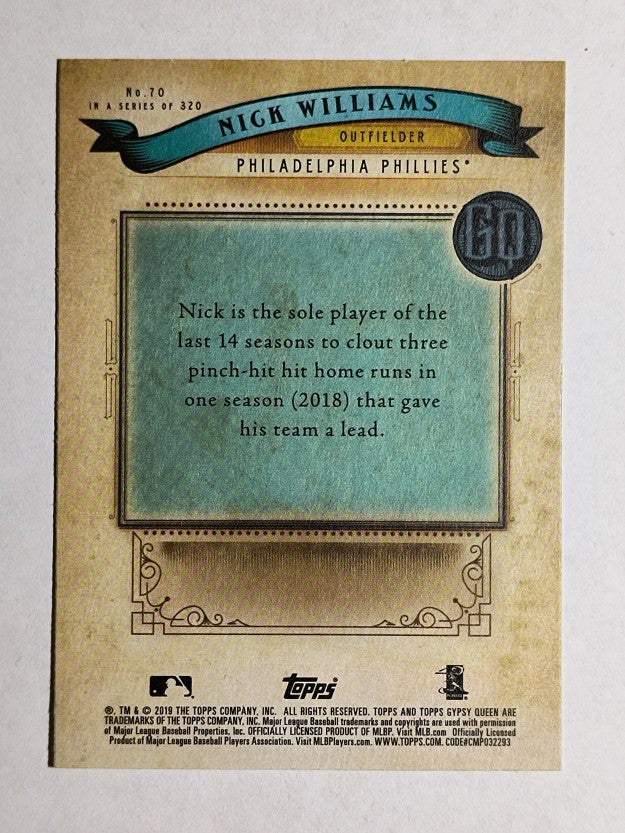 2019 Topps Gypsy Queen #70 Nick Williams