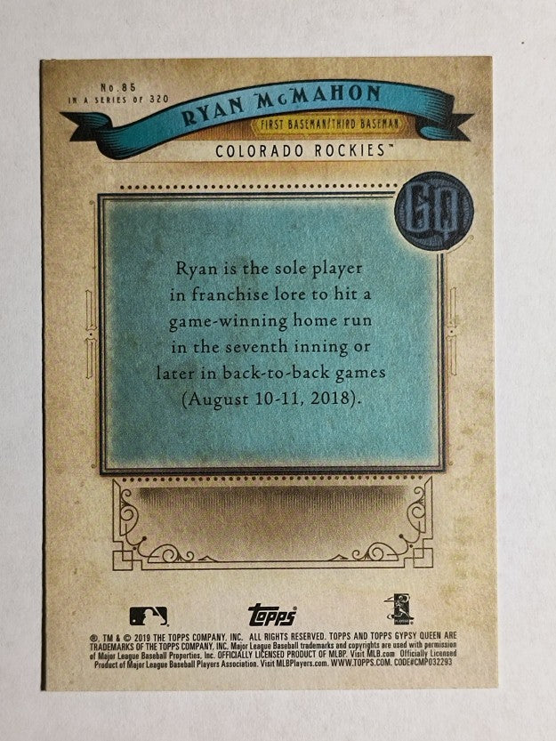 2019 Topps Gypsy Queen #85 Ryan McMahon