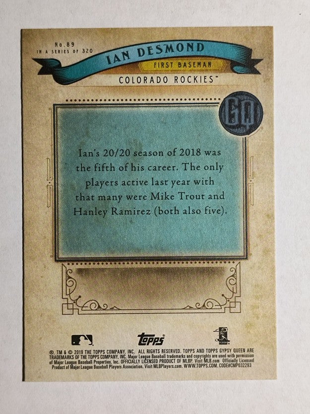 2019 Topps Gypsy Queen #89 Ian Desmond