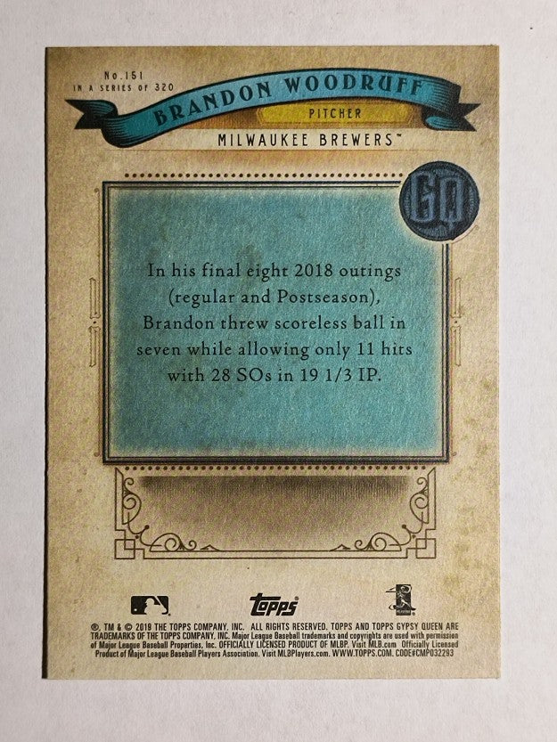 2019 Topps Gypsy Queen #151 Brandon Woodruff