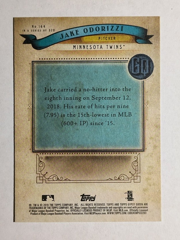 2019 Topps Gypsy Queen #164 Jake Odorizzi