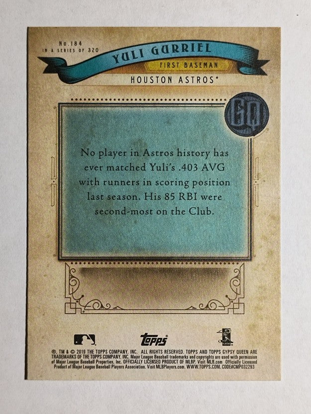2019 Topps Gypsy Queen #184 Yuli Gurriel