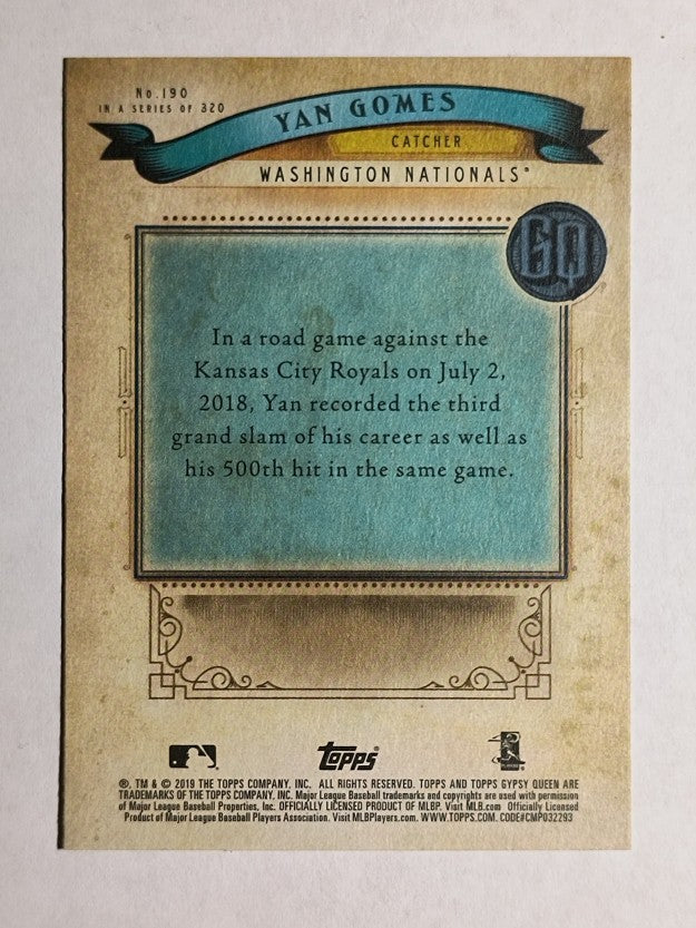2019 Topps Gypsy Queen #190 Yan Gomes