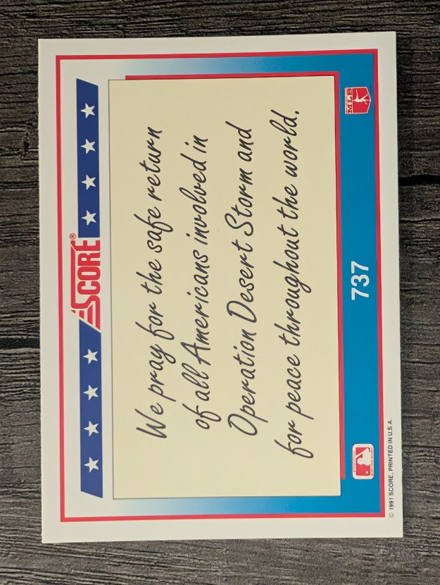 1991 Score #737 American Flag/Pray for Peace