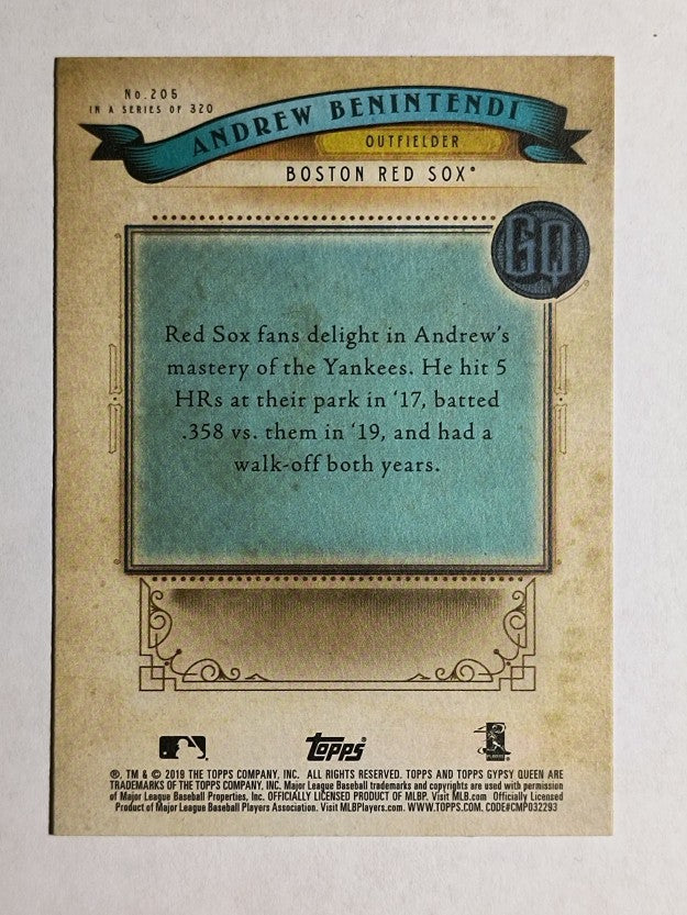 2019 Topps Gypsy Queen #205 Andrew Benintendi