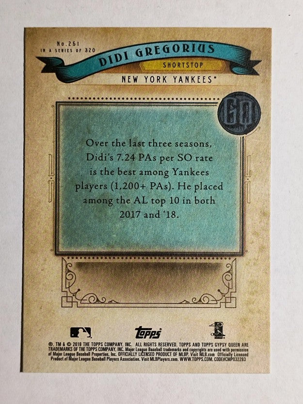 2019 Topps Gypsy Queen #251 Didi Gregorius
