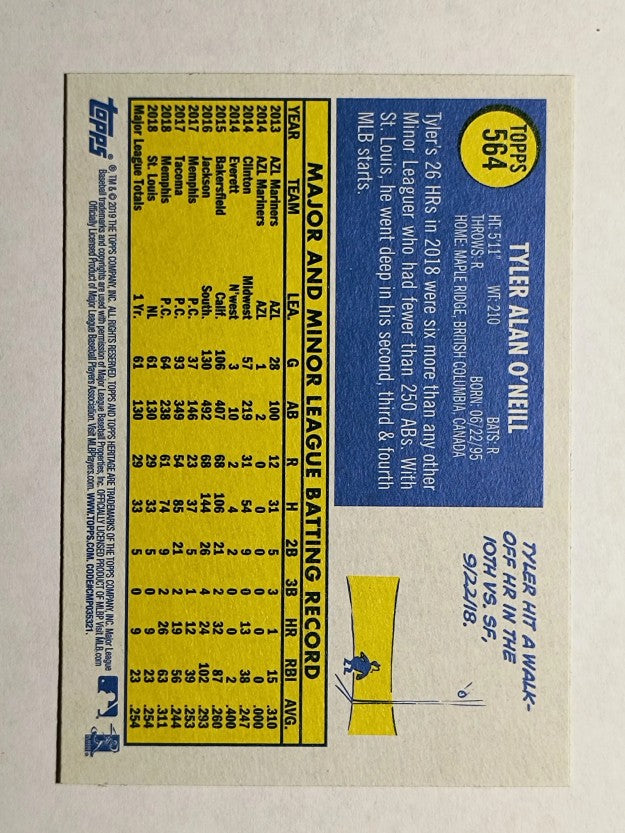 2019 Topps Heritage #564 Tyler O'Neill