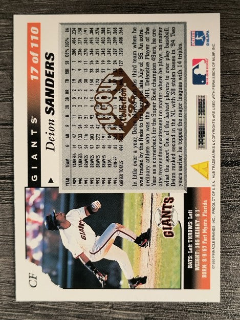 1996 Score Dugout Collection #A17 Deion Sanders