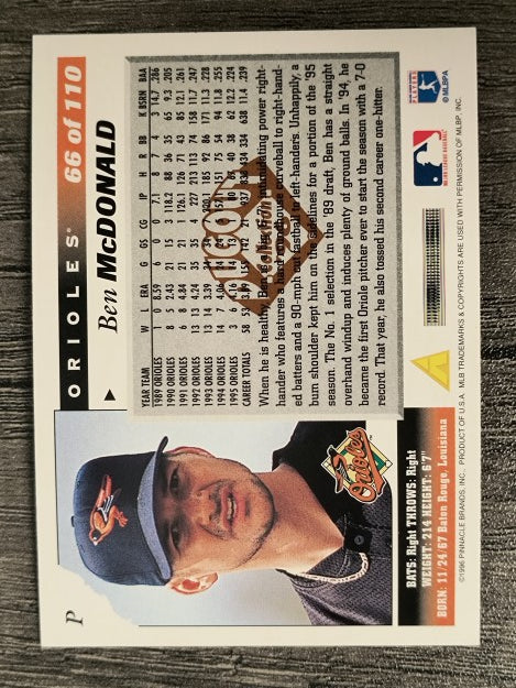 1996 Score Dugout Collection #B66 Ben McDonald