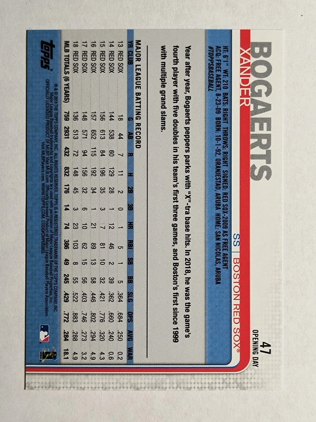 2019 Topps Opening Day #47 Xander Bogaerts
