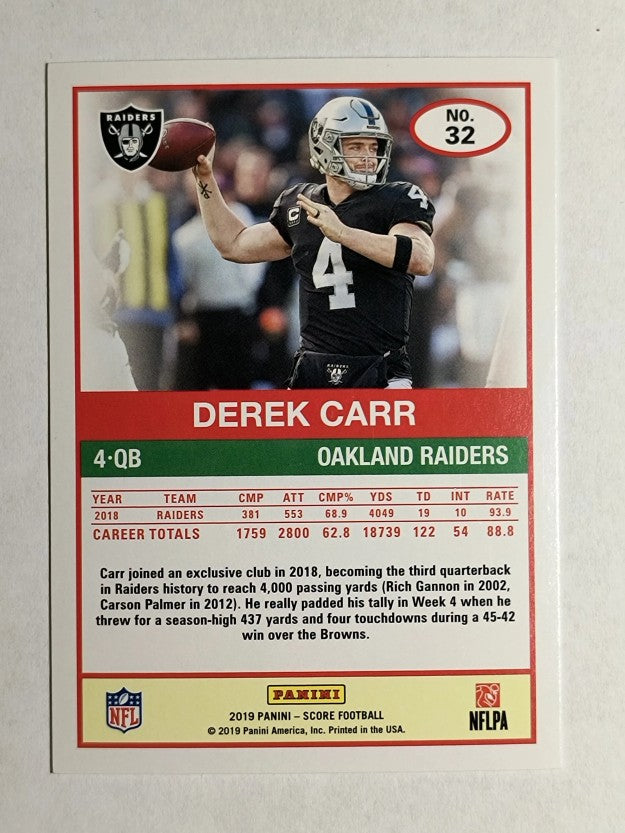 2019 Score #32 Derek Carr