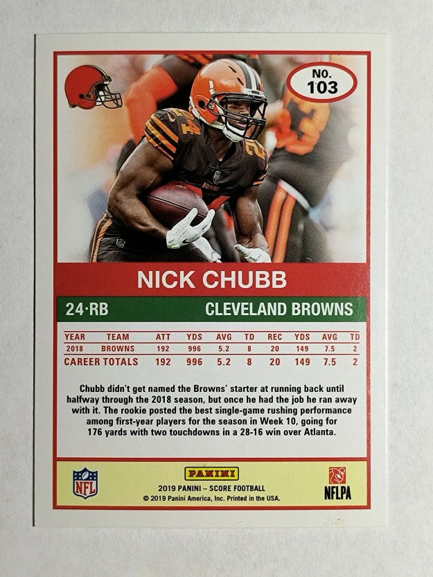 2019 Score #103 Nick Chubb