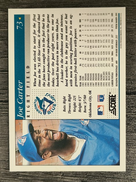 1994 Score #73 Joe Carter