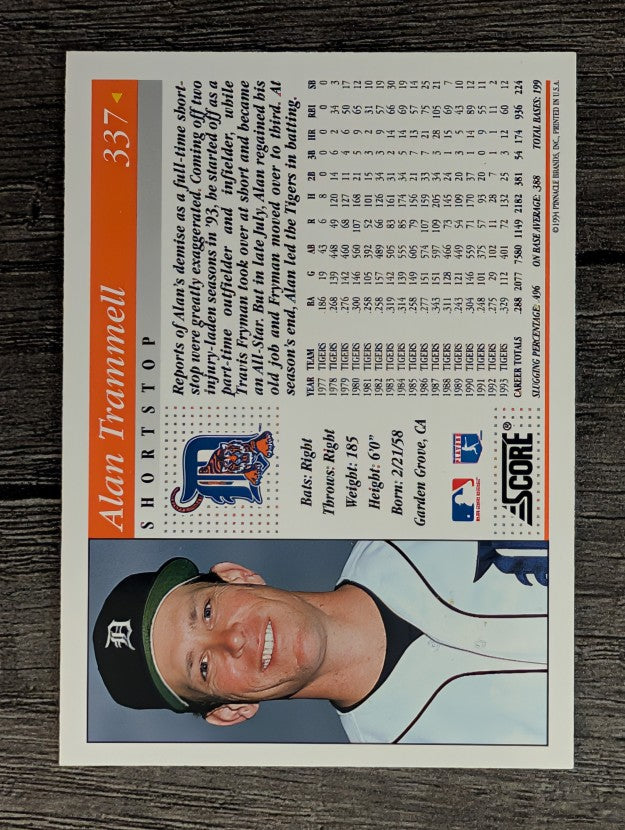 1994 Score #337 Alan Trammell