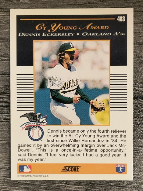 1993 Score #483 Dennis Eckersley AW