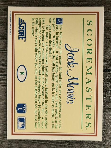 1989 Scoremasters #8 Jack Morris