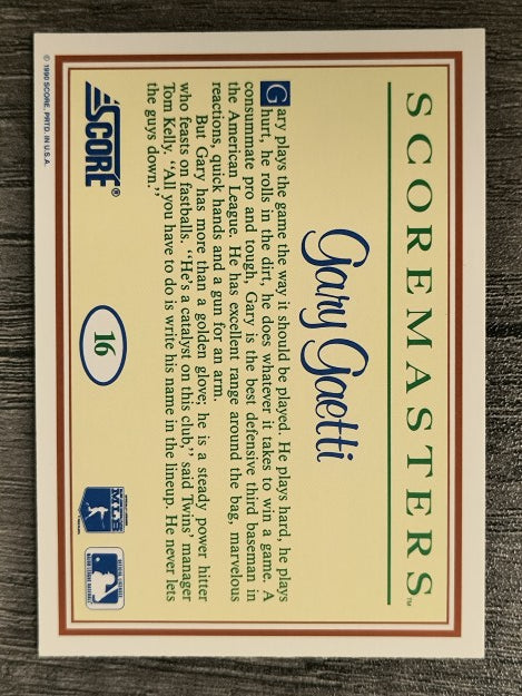 1989 Scoremasters #16 Gary Gaetti