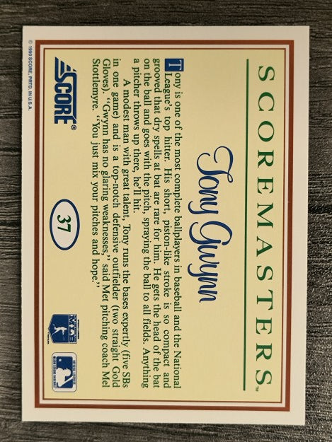 1989 Scoremasters #37 Tony Gwynn