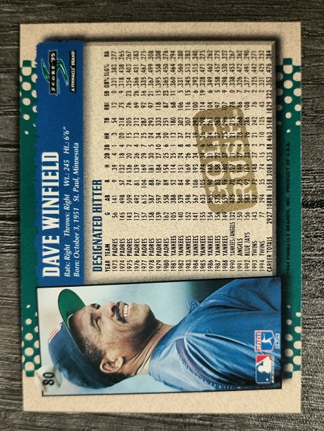 1995 Score Gold Rush #80 Dave Winfield