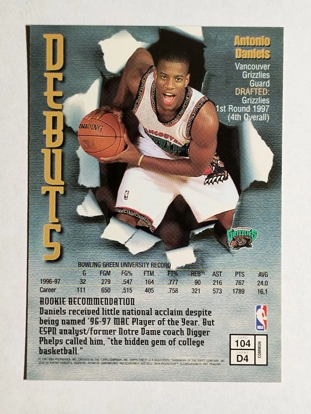 1997-98 Finest #104 Antonio Daniels B RC