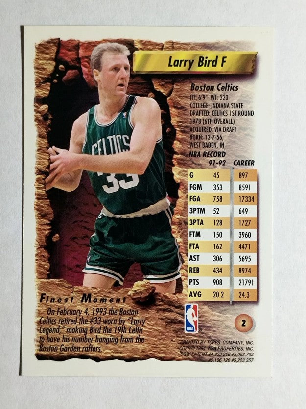 1993-94 Finest #2 Larry Bird