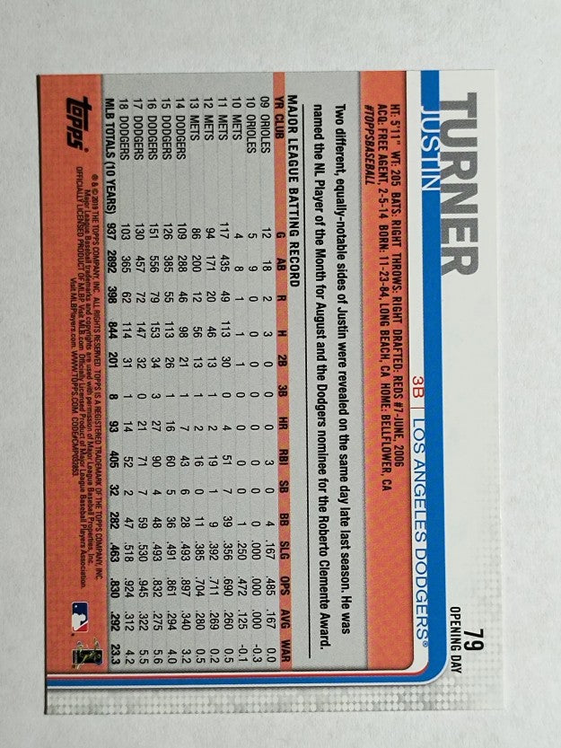 2019 Topps Opening Day #79 Justin Turner