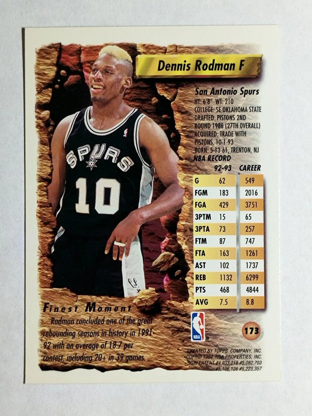1993-94 Finest #173 Dennis Rodman