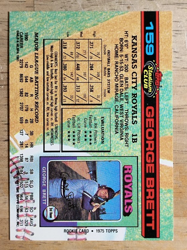 1991 Stadium Club #159 George Brett