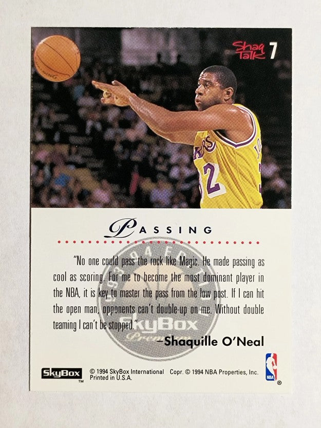 1993-94 SkyBox Premium Shaq Talk #7 Shaquille O'Neal/Passing