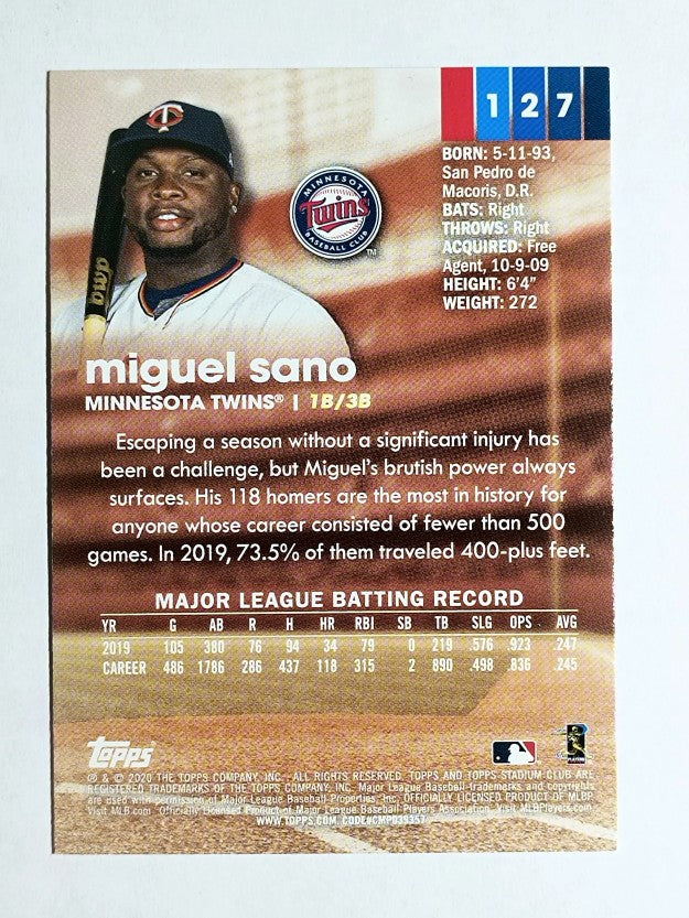 2019 Donruss #127 Miguel Sano