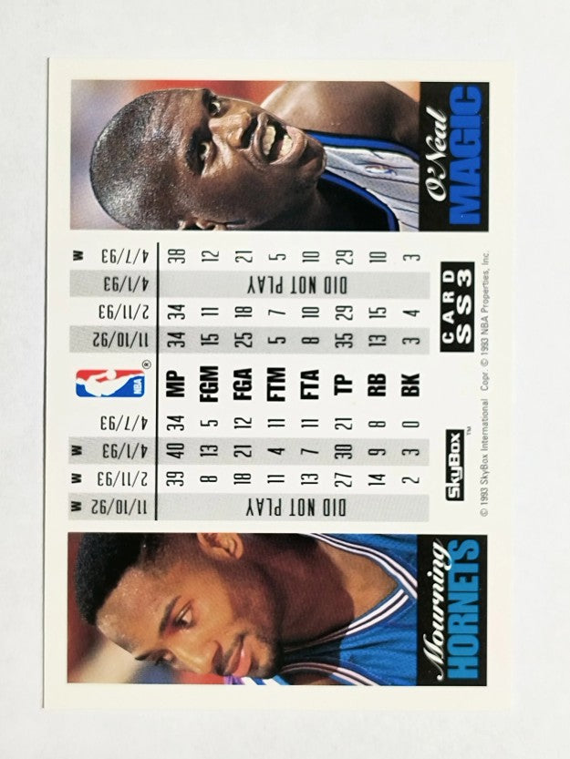 1993-94 SkyBox Premium Showdown Series #SS3 Alonzo Mourning/Shaquille O'Neal