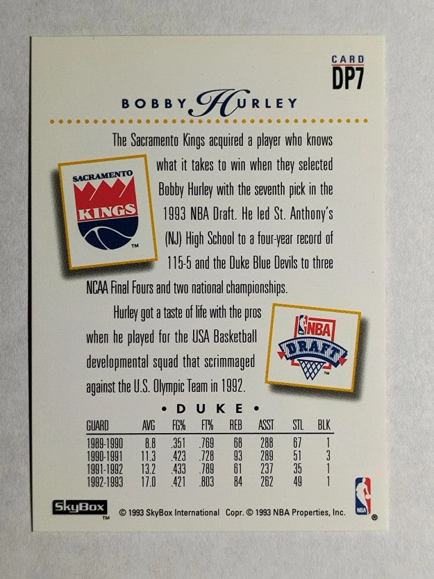 1993-94 SkyBox Premium Draft Picks #DP7 Bobby Hurley