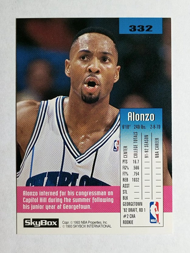 1992-93 SkyBox #332 Alonzo Mourning SP RC