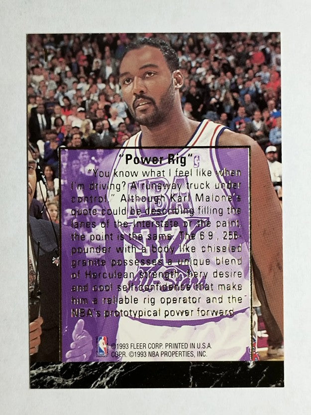 1993-94 Ultra Karl Malone #1 Karl Malone/Power Rig
