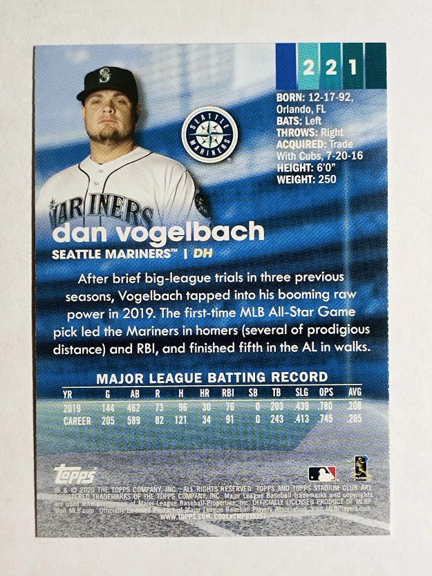 2020 Stadium Club #221 Dan Vogelbach