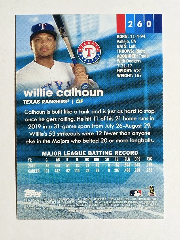 2020 Stadium Club #260 Willie Calhoun