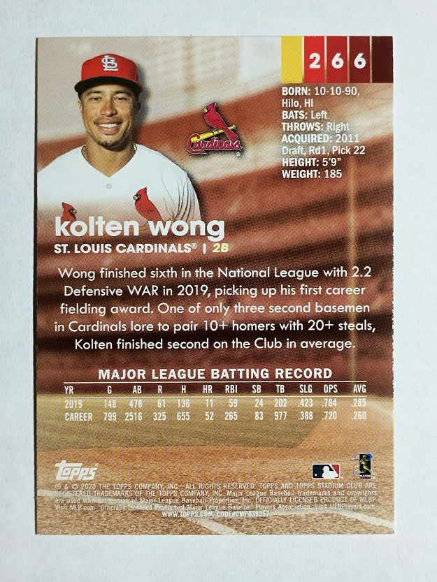 2020 Stadium Club #266 Kolten Wong
