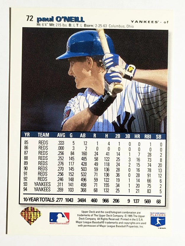 1995 Collector's Choice #72 Paul O'Neill