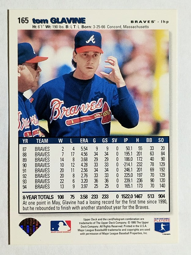 1995 Collector's Choice #165 Tom Glavine