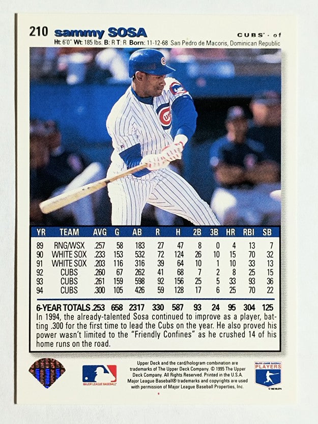 1995 Collector's Choice #210 Sammy Sosa