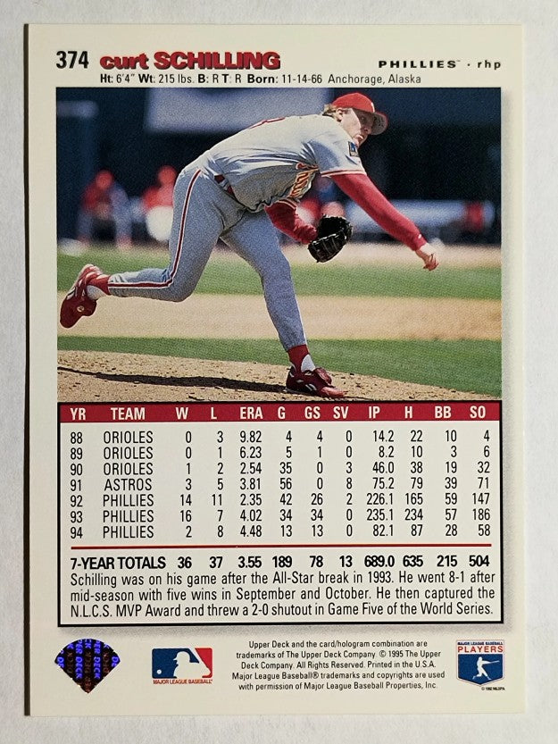1995 Collector's Choice #374 Curt Schilling