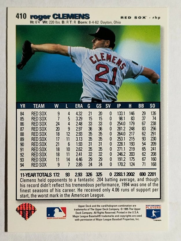 1995 Collector's Choice #410 Roger Clemens